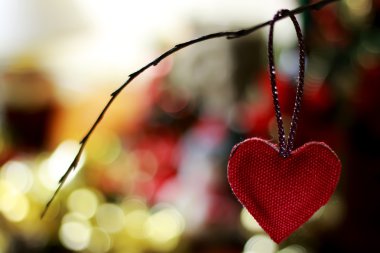 Tekstil kalp şekli bokeh