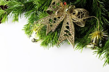 Yeni yıl ağacı oyuncak topu arka plan