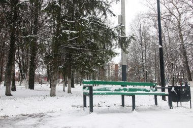 Kış tezgah bir parkta