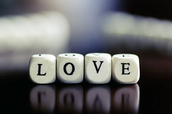 Szöveg kocka szerelem — Stock Fotó