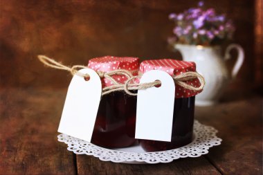 Retro rustik ev yapımı reçel kavanoz