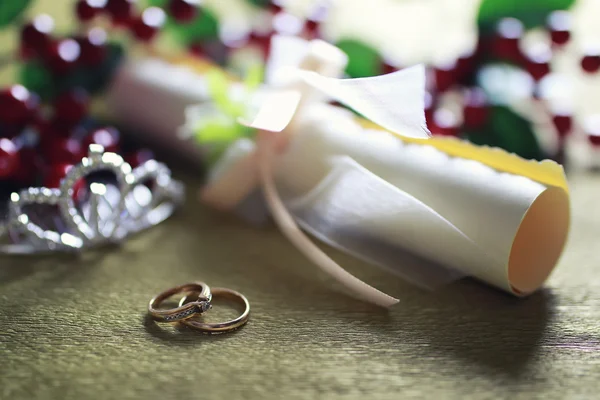 Anel de casamento convite fundo — Fotografia de Stock