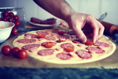 Pizza Topingler makro hazırlamak