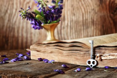 ahşap masa anahtar Retro kitap