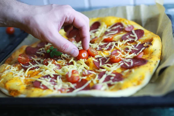 Ingredientes de pizza macro — Foto de Stock