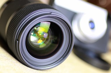 Lens flare retro kamera