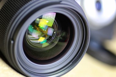 Lens flare retro kamera