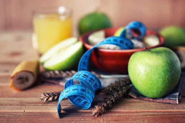 Яблука сніданок каша дієта — стокове фото