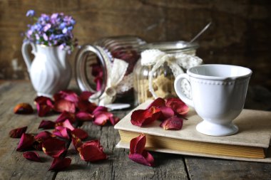 Vintage tea gül kuru yaprağı