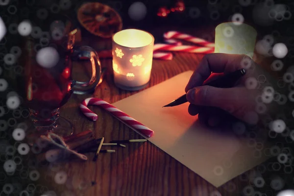 Hand schrijven kerstverhaal — Stockfoto