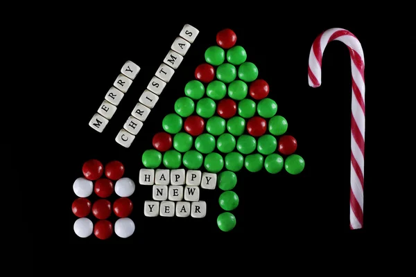Vánoční strom tvar candy pozadí — Stock fotografie