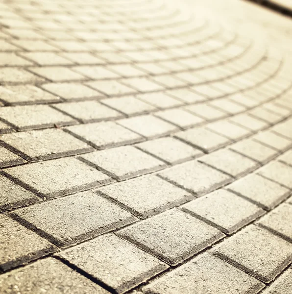 Sunlight on paved cobblestone pavement — Stock Photo, Image