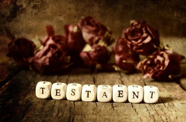 splotchy retro effect on photo concept last will and testament clipart