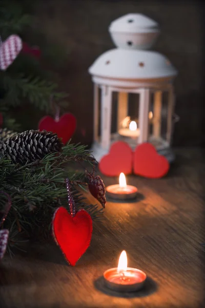 Ramos de abeto Vela — Fotografia de Stock