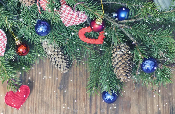 Рождественская ветвь дерева мяч фон — стоковое фото
