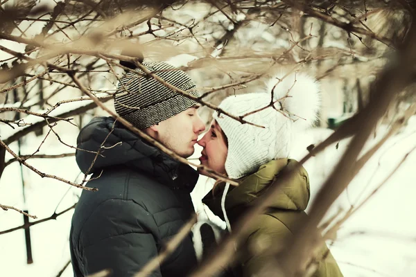 aşık çift kışın Park