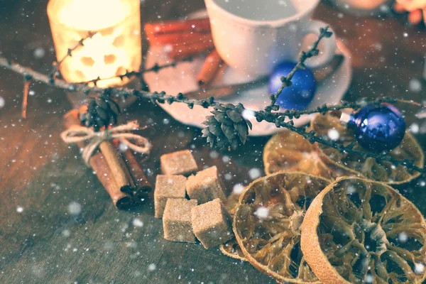 Різдвяна чашка апельсинового цукру кориці — стокове фото