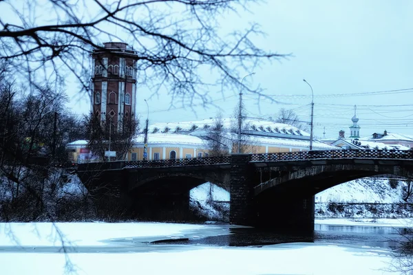 Staré město zimní krajinářská architektura — Stock fotografie