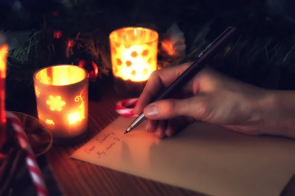 Hand skriva önskan år — Stockfoto