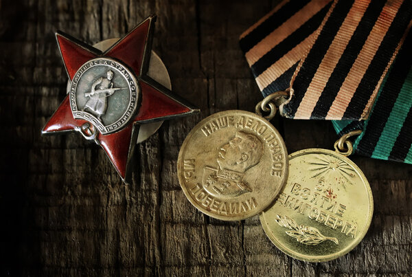 old retro aged photo effect medal of great patriotic war