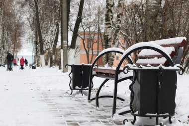 Kış tezgah bir parkta