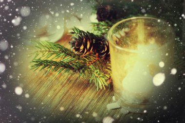 kart retro şube şamdan koni kar tanesi