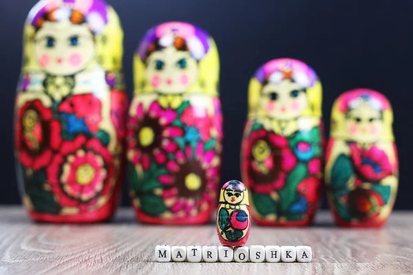 Matryoshka different patterns — Stock Photo, Image