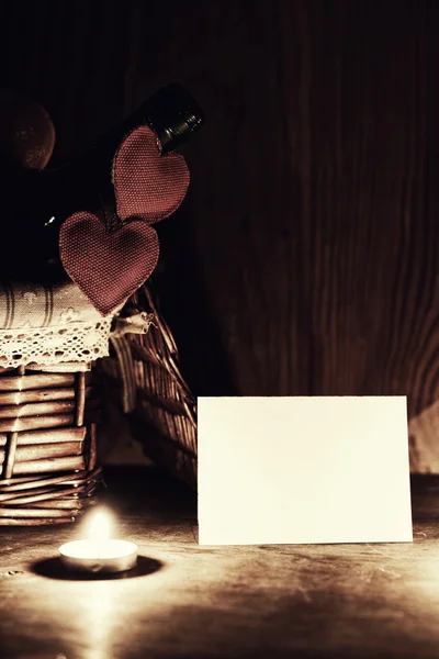 Свічка валентинка серце — стокове фото