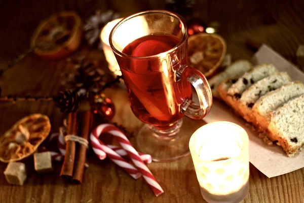 Anti flu grog orange cinnamon sugar — Stock Photo, Image