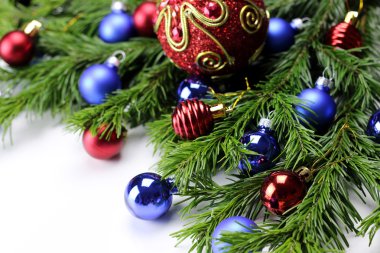 Yeni yıl ağacı oyuncak topu arka plan