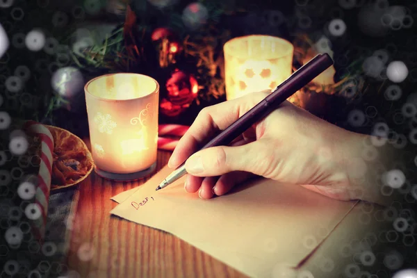Natal mão escrita história — Fotografia de Stock