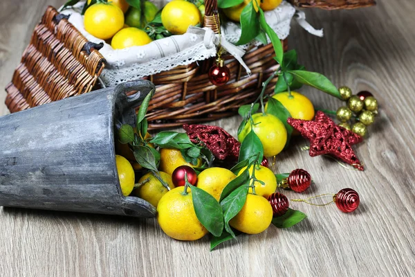 Basket of mandarins new year — Stock Photo, Image