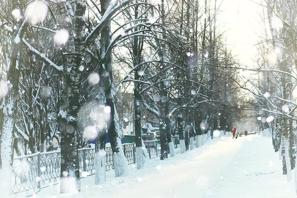 Camino calle invierno nieve —  Fotos de Stock