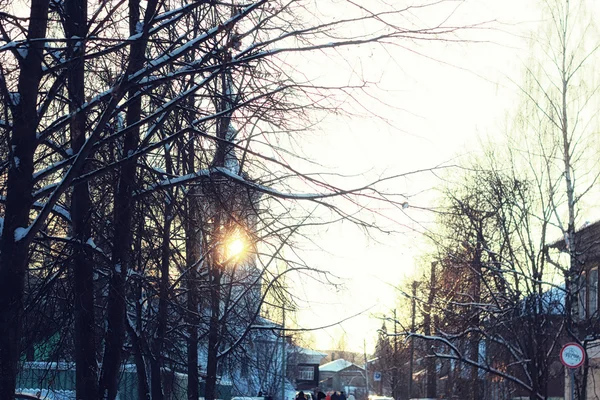 Silhouette dôme hiver — Photo