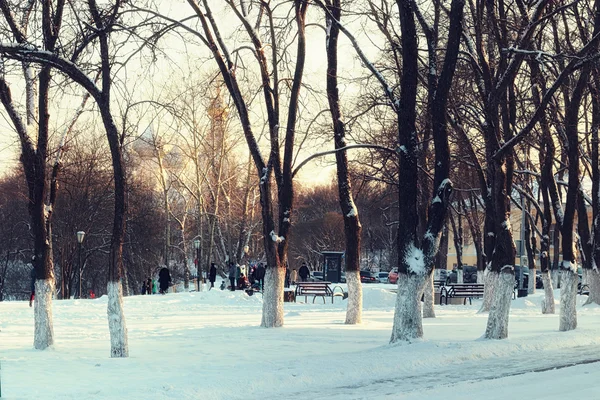Liggande väg vintern — Stockfoto
