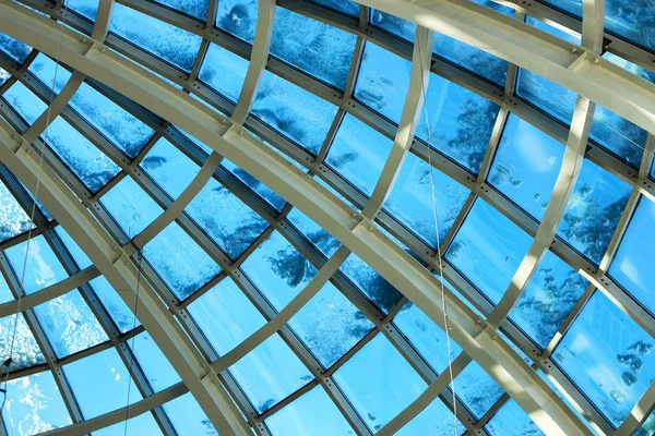 Szklana konstrukcja dachu budynku — Zdjęcie stockowe