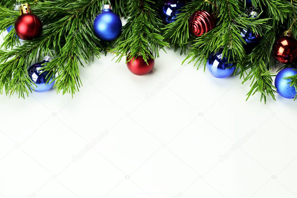 New Year tree toy ball background