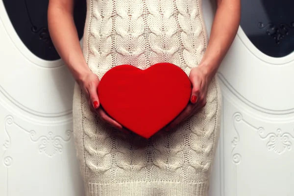 Woman holding heart — Stock Image Woman holding heart Stock Image