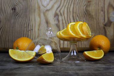 Turuncu meyve ahşap arka plan