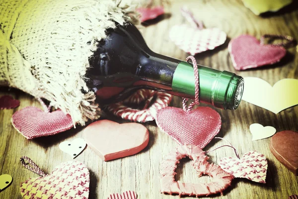 Wijn liefde hart vorm — Stockfoto