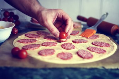 Pizza Topingler makro hazırlamak