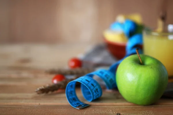 Café da manhã dieta fruta maçã centímetro — Fotografia de Stock