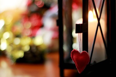 Tekstil kalp şekli bokeh