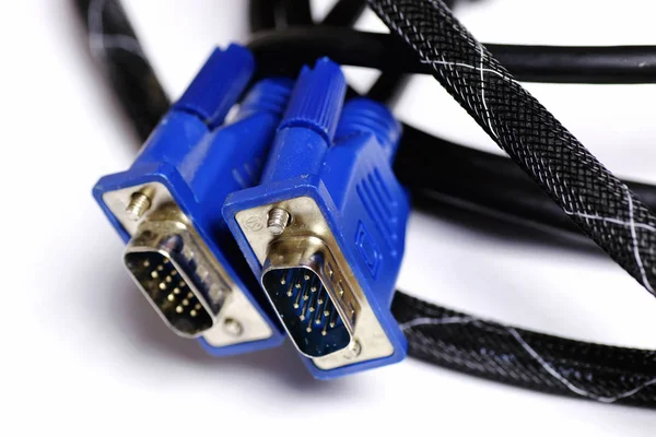 Enchufe aislado el cable de vídeo —  Fotos de Stock