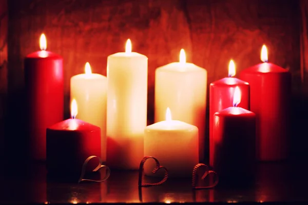 Love heart shape candle — Stock Photo, Image