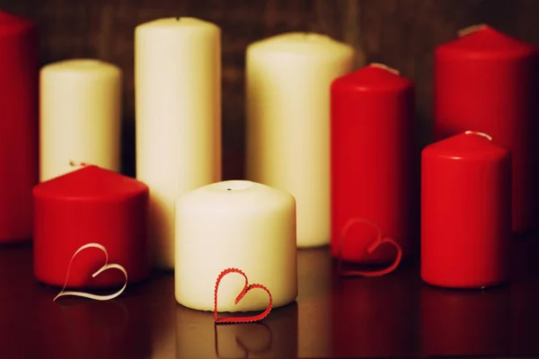 Luz de velas definir amor — Fotografia de Stock