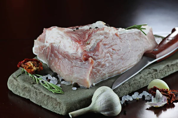 Vlees ruwe kruiden peper — Stockfoto