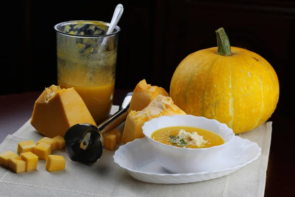 Calabaza sopa de cocina — Foto de Stock