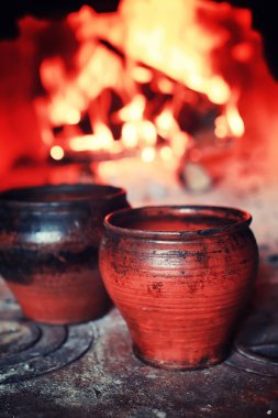 pot fırın ve fırında çatal