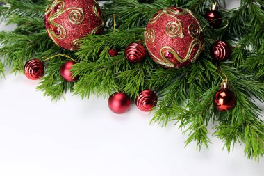 Yeni yıl ağacı oyuncak topu arka plan